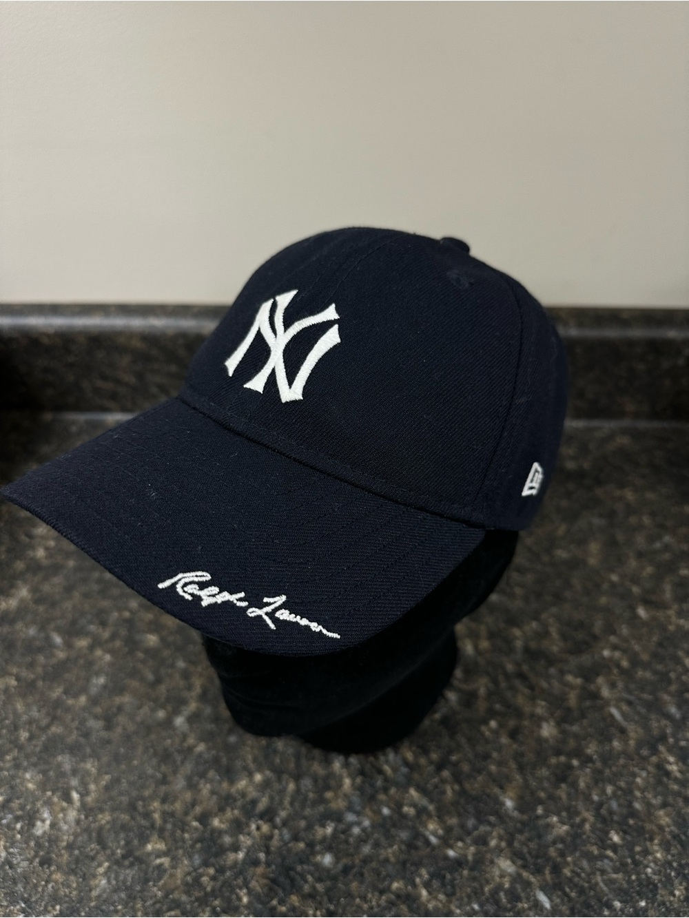 Ralph Lauren Navy Baseball Cap with White NY Logo
